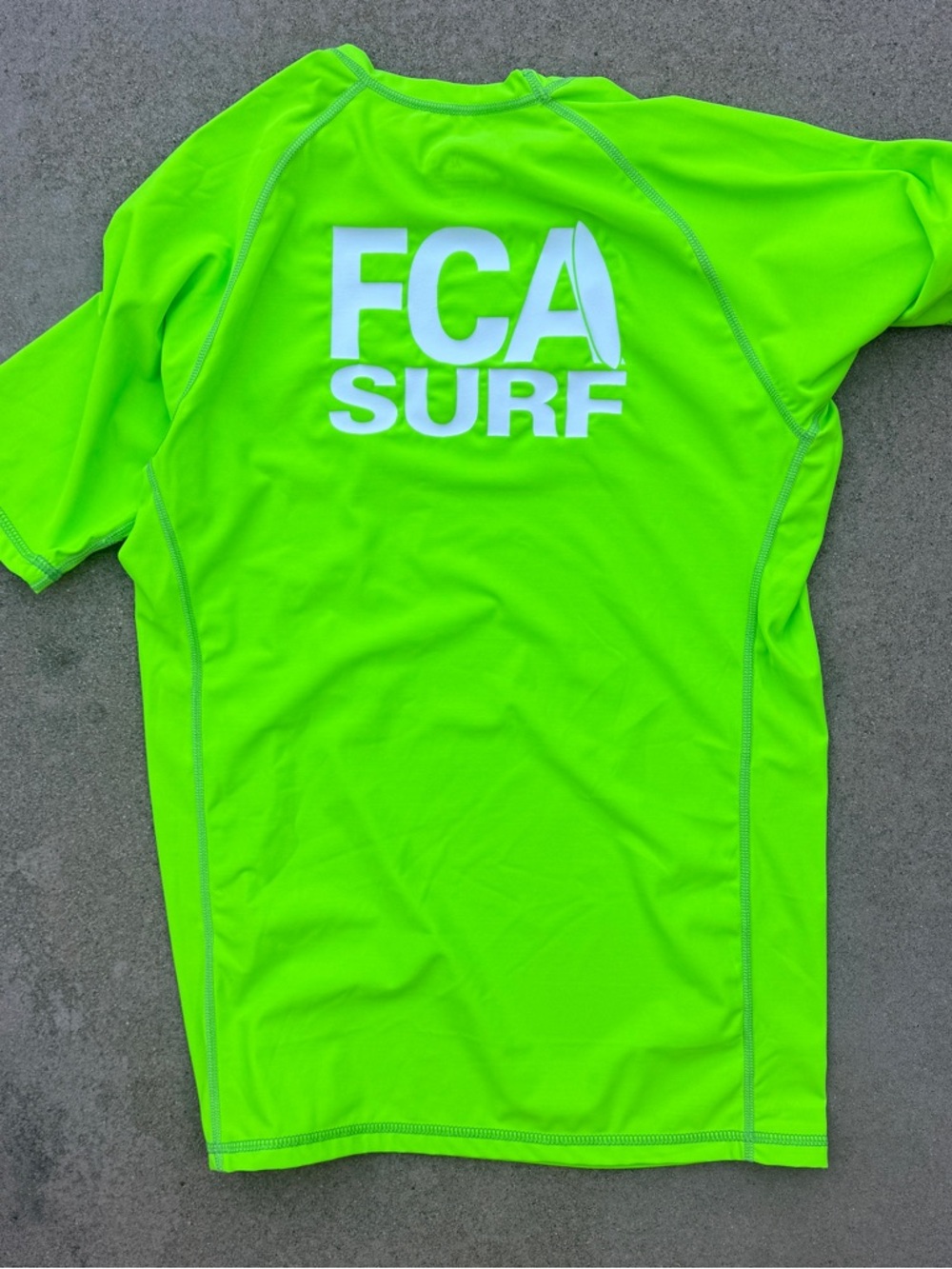 FCA Surf Neon Green Rash Guard